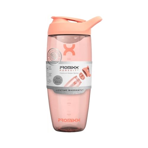 Image of Promixx Pursuit Protein Shaker Bottle, 32 oz Beverage Shaker Cup, Silent No-Ball Mixer, Leak-Proof Lid, BPA /BPS & Phthalate-Free ECOZEN, Easy-Clean for Protein Shakes, Pre & Post-Workout Smoothies
