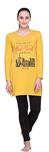 Image of In Love Women's Plus Size Printed Long Tops, Round Neck 3 /4 Sleeve Relaxed Fit Longline T-Shirt Tunic