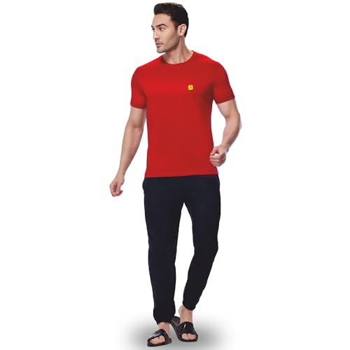 Image of AMUL COMFY Men's Cotton Plain Round Neck Half Sleeve Casual T-Shirts