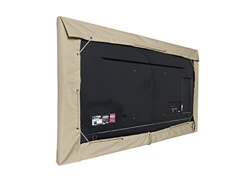 Covermates Outdoor Half TV Cover – Various Sizes, Durable Polyester, Weatherproof, Dustproof, Draw Cord Closure, Outdoor TV Covers, 65-68 Inch Screen Size, Khaki