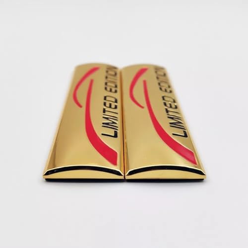 Image of Pair Set Limited Edition Car Emblem Premium 3D Sport Turbo Badge Auto Rear Trunk Side Decal Sticker (Glod)