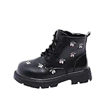 NSICBMNO Stiefeletten für Mädchen, Schnürstiefel, wadenhoch, Cowgirl-Stiefel, Cowgirl-Stiefel,...