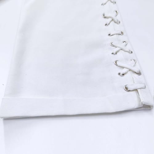 Womens Linen Pants with Pockets High Waist Comfy White Casual Pants Lightweight Loose Trousers3