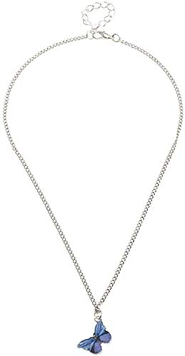 Preisvergleich Produktbild CKAWM Halskette Schmuck Frau Anhänger Bunte Schmetterling Hals Schlüsselbein Kette Platin Halskette Schmuck
