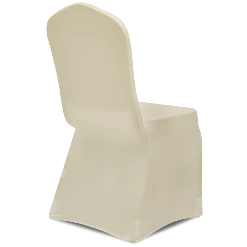 Stuhlhussen 24 Stück Bis 100 cm Creme | Dehnbarer Spandex-Stoff, Einfach Über Stuhlbeine Spannbar, Für Hochzeiten Bankette Konferenzen