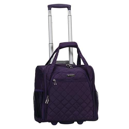 Rockland Melrose Upright Wheeled Underseater Carry-On Luggage, Purple, 15-Inch