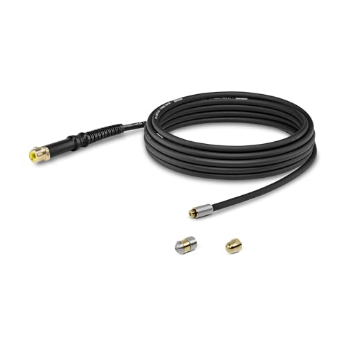 Kärcher Kit de limpieza de tuberías PC 7.5 para limpiador a presión (longitud: 7,5 m), efecto de limpieza de 360° gracias a la boquilla giratoria de latón y acero inoxidable, manguera flexible de