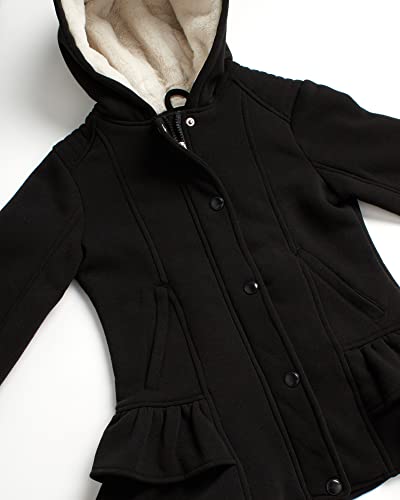 URBAN REPUBLIC Girls’ Winter Jacket - Insulated Winter Outerwear Coat with Sherpa Lined Hood and Ruffle Hem for Girls (4-16)3