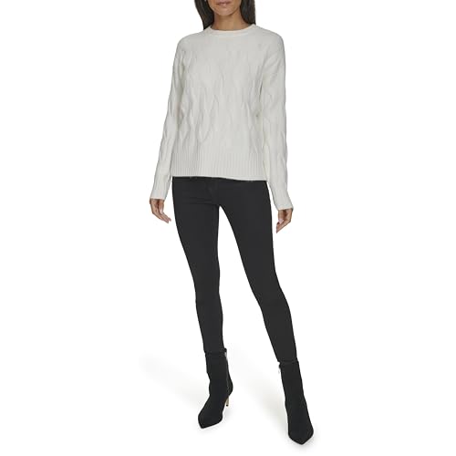 Calvin Klein Women's Sportswear Sweater,Cream,XL