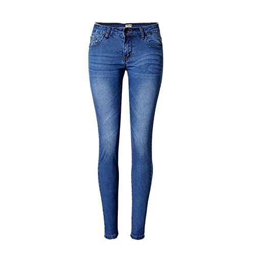 Jean slim femme coton pantalon de travail taille basse décontracté chic