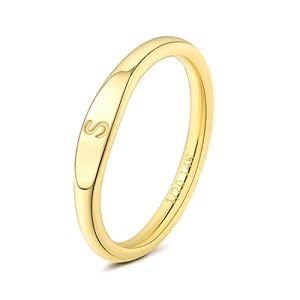 Gold Initial Rings for Women Non Tarnish Thumb Rings for Teen Girls 14K Gold plated for Women