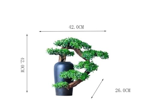 Pino Luohan bonsái para el hogar con maceta para árbol falso y vegetación 3