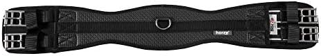 HORZE Dallas Dressage Girth | Lightweight and Breathable - Black - 26 in