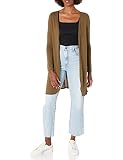 Star Vixen Women's Plus-Size Plus-Size Long Sleeve Lightweight Mesh Open Cardigan Sweater, Olive Solid, 2X