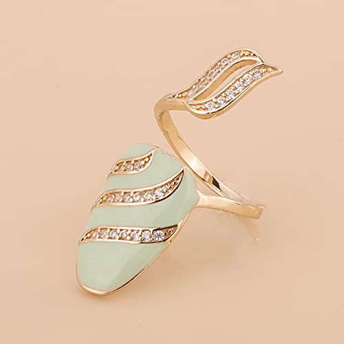Xerling Gold Finger Nail Rings for Women Dainty Rhinestone Nail Cap Cover Ring Aesthetic for Teen Girls Decorative Fingertip Rings Zircon Crystal Rings (Type A-Green)4