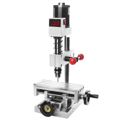 Taladro eléctrico de sobremesa, máquina ranuradora 3 en 1, ajuste de altura, rango de sujeción de 0,6 a 6 mm, regulador de velocidad continuo para joyería de metal y madera