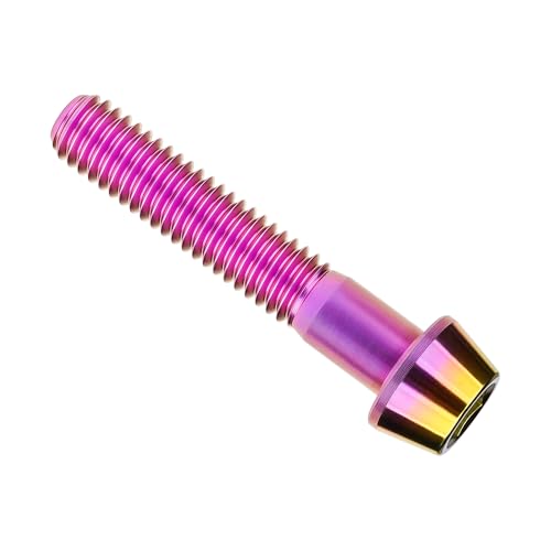 Image of Titanium Ti Bolt M5x9 16 18 20 25 30 35 40 45 50 55 60mm Tapered Head Screws Pack of 4 (M5x30mm, Purple Gold)