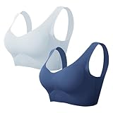 Necalisi Dirndl Damen grau+blau Damen BH ohne Buegel Wohlfühl Bustiers Top| Bügelloser Soft Bra | Bralette in vielen Farben Pushup BH Damen 110D