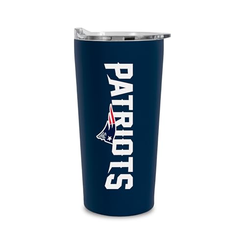 Rico Industries NFL Football New England Patriots 18oz Soft Touch Easy Grip Tumbler