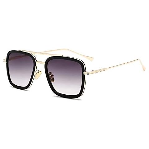 LHSDMOAT Retro Kids Sunglasses Vintage Teen Sunglasses Tony Stark Edith Metal Frame Sunglasses Iron Man Glasses Square Eyewear For Children Age 6+ Cover