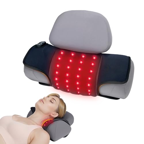 MUSE RELAX Red Light Therapy Cervical Traction Device, Cordless Neck Stretcher Pillow for Neck Pain Relief & Hump Corrector, Christmas Gifts for Him/Her/Men/Women/Dad/Mom - No Massage Function