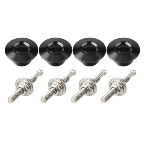 Pasador capó coche, 4 Piezas Parachoques de Liberación Rápida, Rápida Cierre Clip Parachoques, Pasadores De Capó De Acero, Para Auto Parachoques Coche, Placa De Matrícula, 20mm, Negro