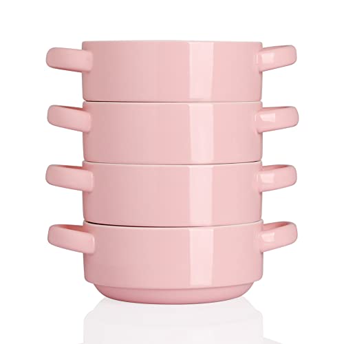 Consejos para Comprar Olla para estofados - los preferidos. 49 Sweejar - Cuencos de sopa de cerámica con asas dobles, cuencos apilados de 20 onzas para sopa de cebolla francesa, cereales, pasteles de olla, estofado, frío, pasta, juego de 4...