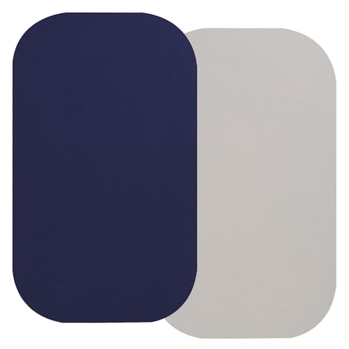 Image of Onacosht 100% Organic Cotton Bassinet Sheets Compatiable with ANGELBLISS Baby Bassinet Bedside Sleeper, 2 Pack Jersey Knit Fitted Sheet for Baby Boy and Girl, Navy and Fog Grey