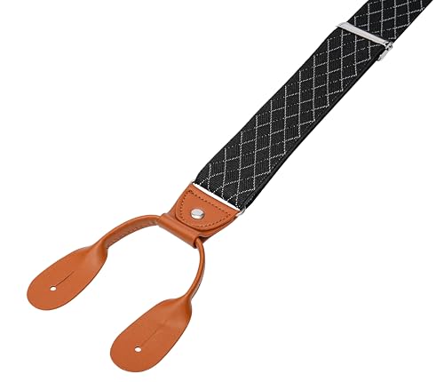 Image of Suspenders for Men Button End Adjustable Y-Back Elastic 47 Inches