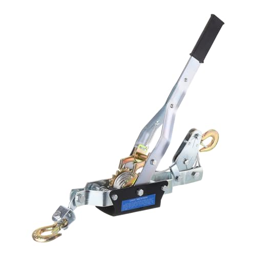 sourcing map Come Along Winch,4 Ton Winch,Hand Cable Puller with 2 Hooks 1m/3.28FT Hand Power Cable Puller for Landscaping, Construction, Farm Work,Tight Line, Lifting, Freight Black