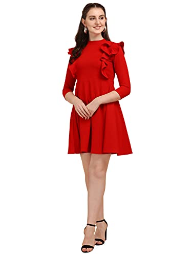 Image of OOMPH! Women's Western & Fusion wear Lycra A-Line Knee-Long Dress md349