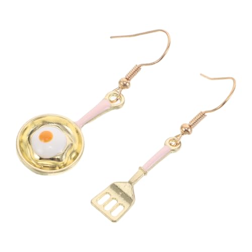 JOINPAYA Pendientes Originales de Cocina para Mujer Diseño Asimétrico de Sartén y Huevo a...