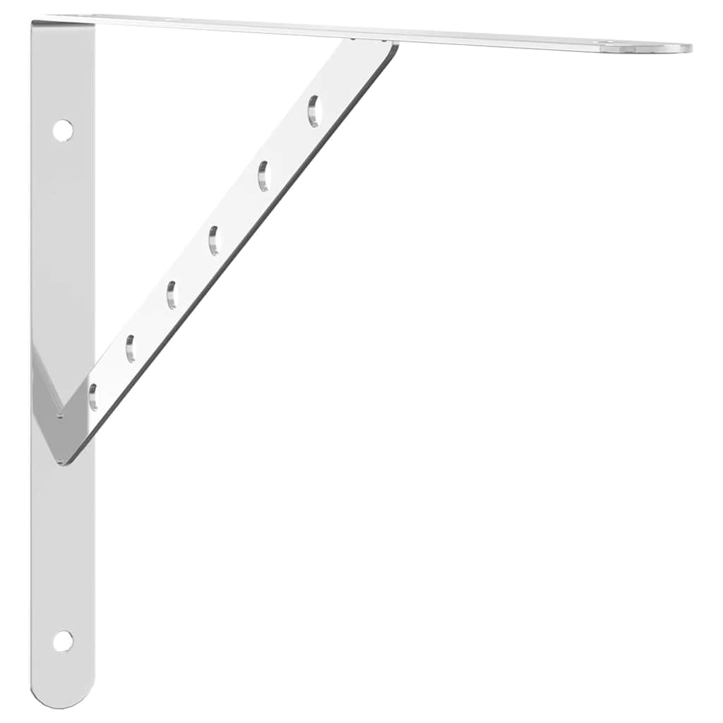 Soporte de estante de acero inoxidable en plata 40 x 2,5 x 25 cm, 4 unidades con tornillos y tacos para estante de pared, estantería colgante, estantería, soporte para ahorrar espacio para