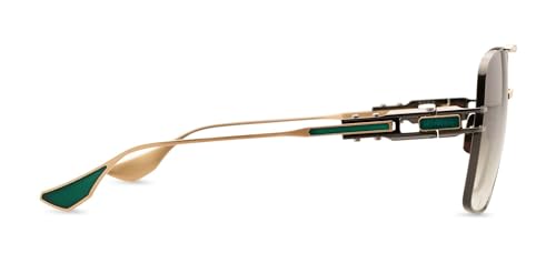 Dita GRAND-EMPERIK DT DTS159 A-03 Black Rhodium/Brushed White Gold Metal Aviator Sunglasses Green Gradient Lens3