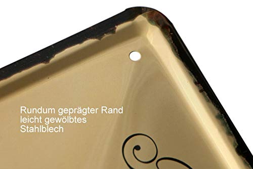 Lustiges Deko Hunde-Rassen Steckbrief Blech-Schild Blechschilder Dog (28 x 12 cm, Belgischer Schäferhund - Intelligent Lebhaft Wachsam Agil 2275)