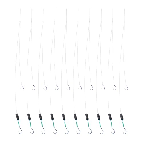 SG Store 10 anzuelos dobles con peso de 3,5 g, anzuelos de pesca #8, peso de pesca de 1,5 a 2,5 kg, anzuelo de pesca pequeño preatado con sedal
