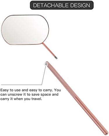 FQQF Pretty memory Lash Mirror, Stainless Steel Makeup Mirror, Eyelash Extensions Accessories for Lash Extension Supplies (Rose Gold)