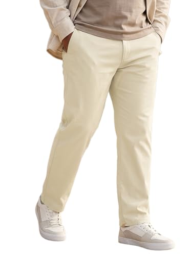 Image of Urbano Plus Men Mid Rise Cotton Regular Fit Casual Chino Pants Stretch