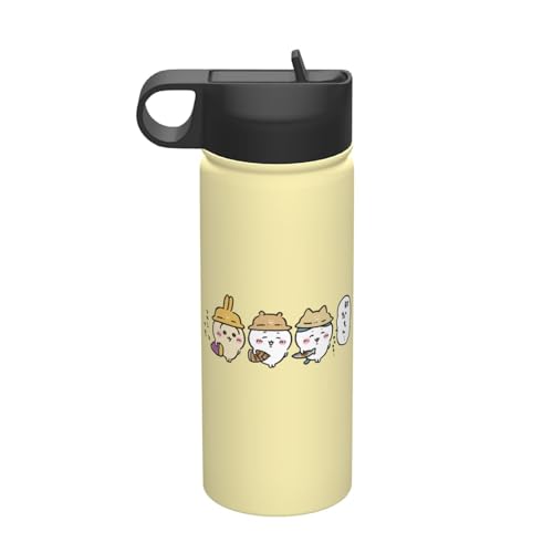 ステンレスカップ ちいかわ コーヒーカップ 車用 タンブラー かわいい 大容量 保温 保冷 真空断熱 蓋付き 水筒 ウォーターボトル 取っ手付き 持ち運びやすい スポーツ アウトドア オフィス 家庭用 車用 男女兼用 誕生日プレゼント 500ml