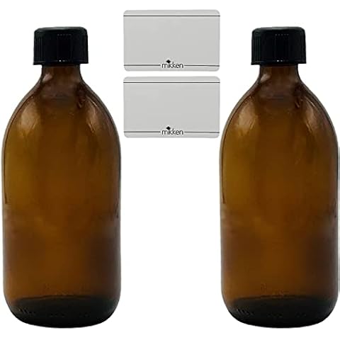 mikken 2 braune Glasflaschen 500 ml mit Schraubverschluss Cover