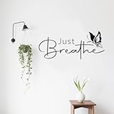Photo Gallery pligreat adesivo da parete con citazioni "just breathe" parole ispiratrici adesivi da parete rimovibili e adesivi, per camera da letto, soggiorno, yoga, meditazione, decorazione per la casa Photo Gallery pligreat adesivo da parete con citazioni "just breathe" parole ispiratrici adesivi da parete rimovibili e adesivi, per camera da letto, soggiorno, yoga, meditazione, decorazione per la casa
