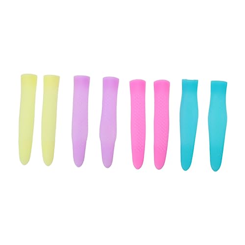 DOITOOL 4 Pairs Cuticle Trimmer Handle Covers Nail Cuticle Protector Silicone Sleeve Non-Slip for Home/Salon