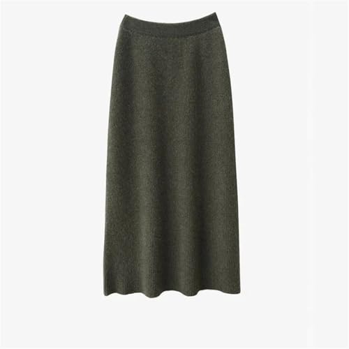Women Merino Wool Skirt Autumn Winter Solid Elastic Waist Versatile Office Lady Knit Skirt2