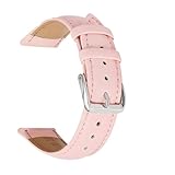 Generico YingYou Cinturini for orologi Cinturini for orologi in vera pelle 14mm 16mm 18mm 20mm 22mm Cinturini verdi rosa bianchi(Pink,20mm)
