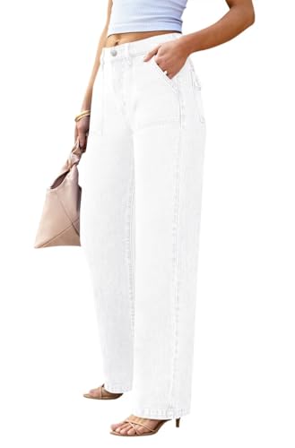 Image of Wide Leg Jeans for Women High Waist Stretch Cargo Denim Pants