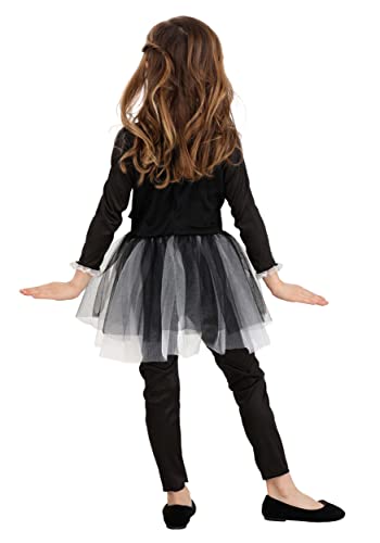 Disfraz de vestido esqueleto para niñas con leggings miniatura 2