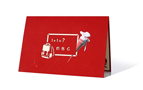 Pop-up card for school beginners My first day at school greetings, Beginning school party invitation - Image 3