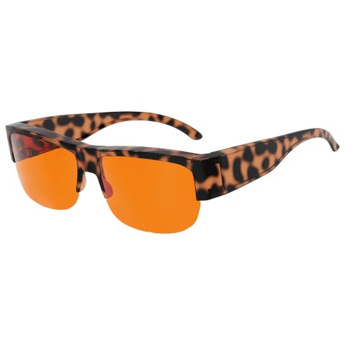 Image of Eyekepper 100% Blue Light Reduction Fitover Anti-Blue Blocking Computer Eyeglasses with Amber Lenses