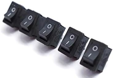 Mini Rocker Switch2A 250V 2 Terminal On-Off Switches For Diy Projects 2_Way Pack Of 20, Black