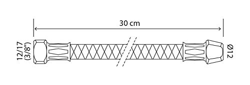 Somatherm 2985-40 Flexible Hose F12/17 / Bicone 12-30 cm-dn 8, Grey, Gray, Weiblich 12/17 (3/8') 30cm - Image 3